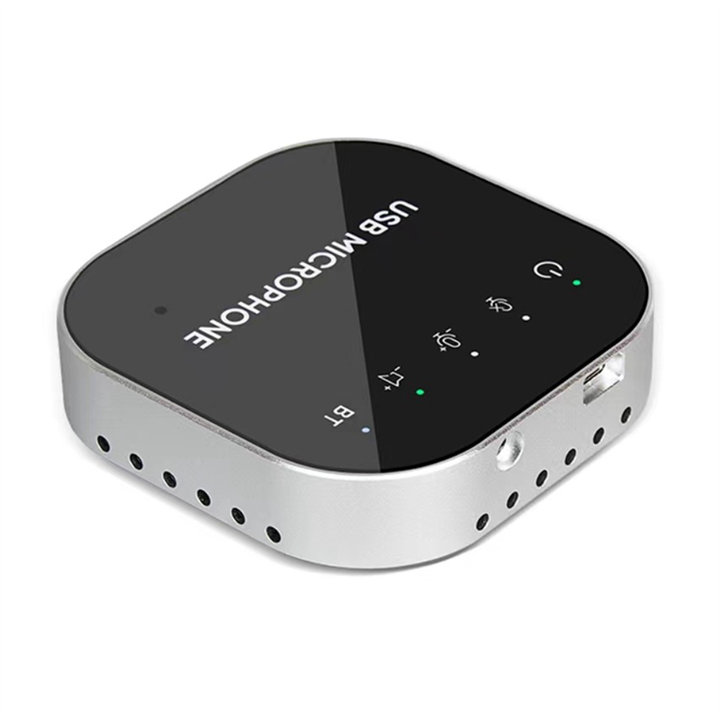 JAERBEE Desktop USB Conference Speakerphone BT Microphone 360° Omnidirectional Condenser Computer Mic with Speaker