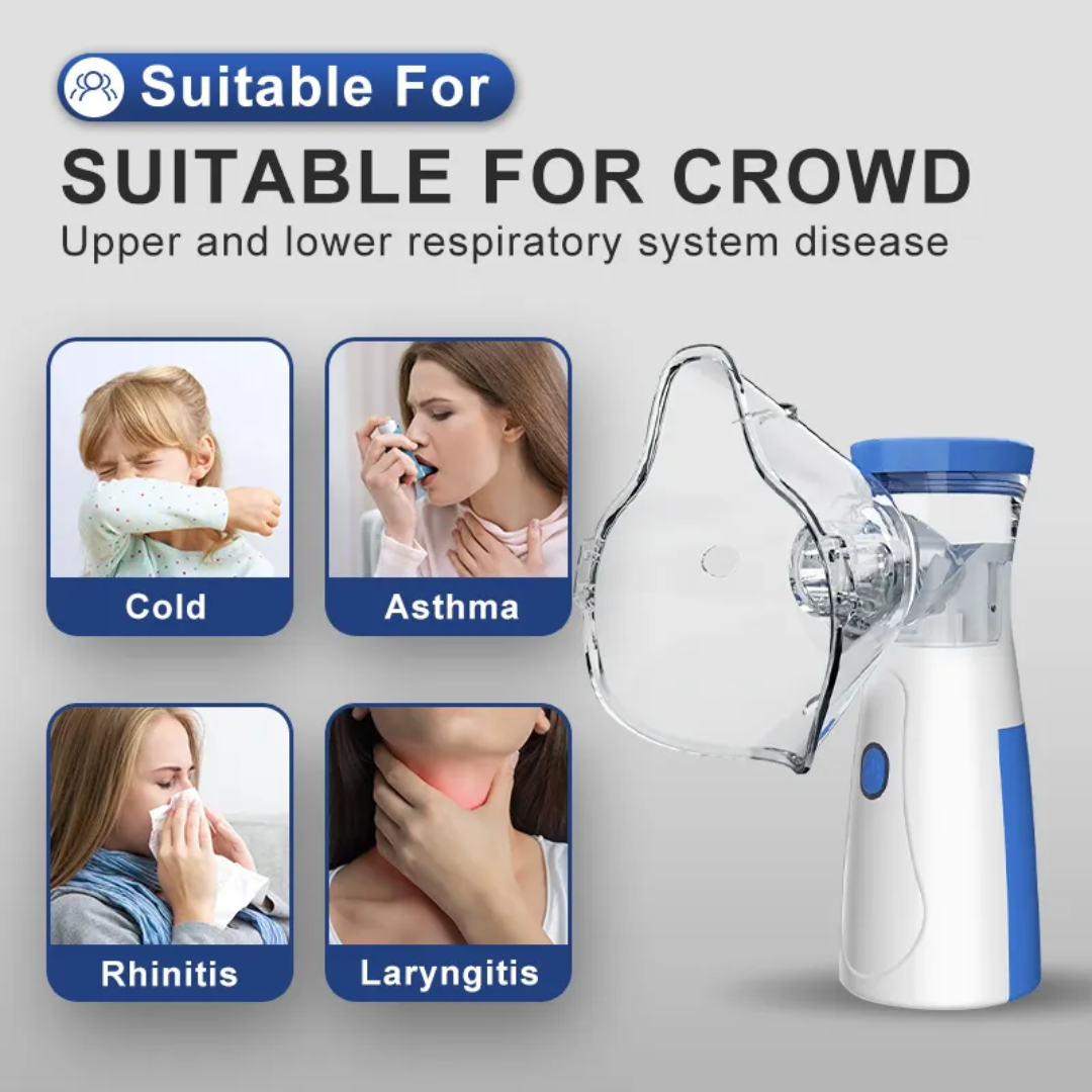 Portable Mesh Nebulizer Handheld Ultrasonic Nebulizer for Kids & Adults Quiet & Efficient Inhaler for Asthma, Cold, Rhinitis & Respiratory Relief - Ojustore