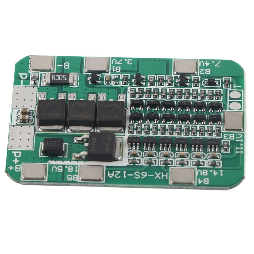 2pcs Balanced 12A Current 6S Battery Protection Board 24V Voltage 22V Voltage BMS PCB Over Discharge Protection Overcharge Protection Lithium Battery Protection Board for 18650 Li Ion Cell For 18650 Li-ion Cell