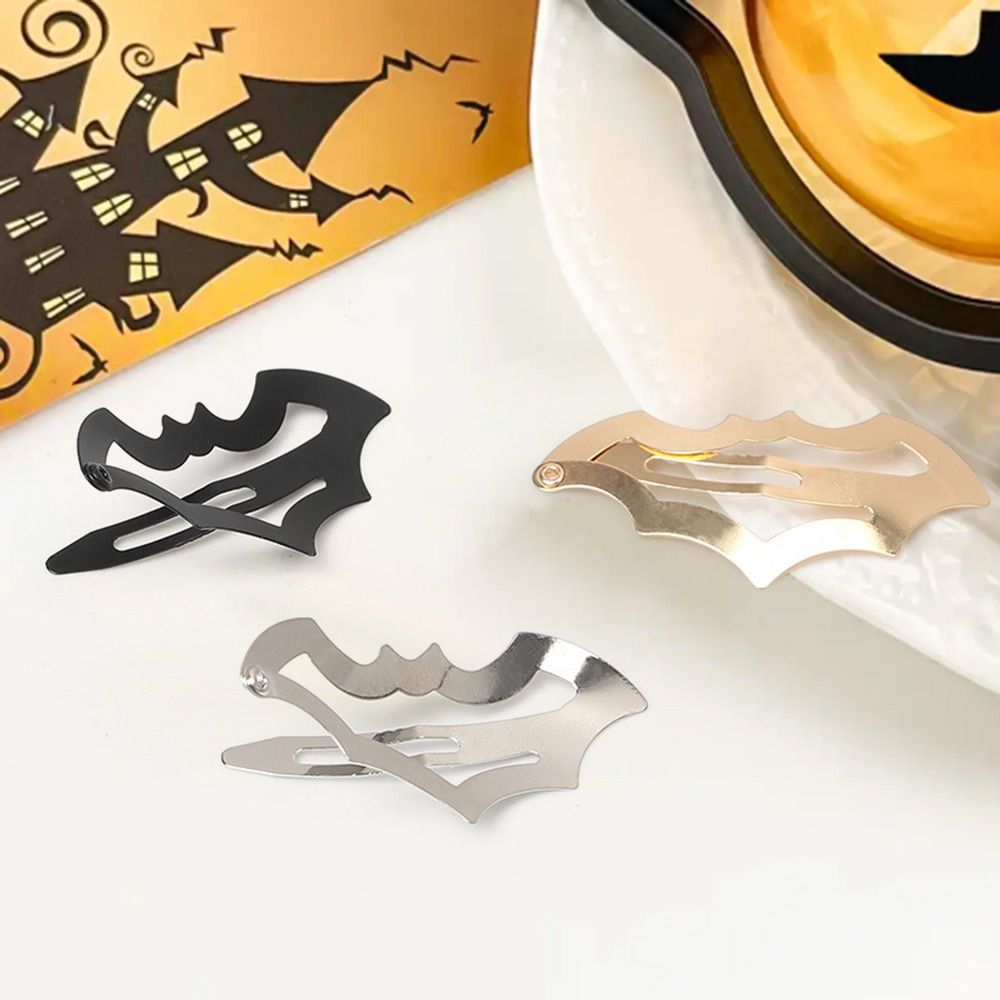 10/20Pcs New Bat Shape Halloween Bat Hair Clips Halloween Theme Metal Furry Bat Hair Clips Masquerade Fun Hair Clips for Halloween Party