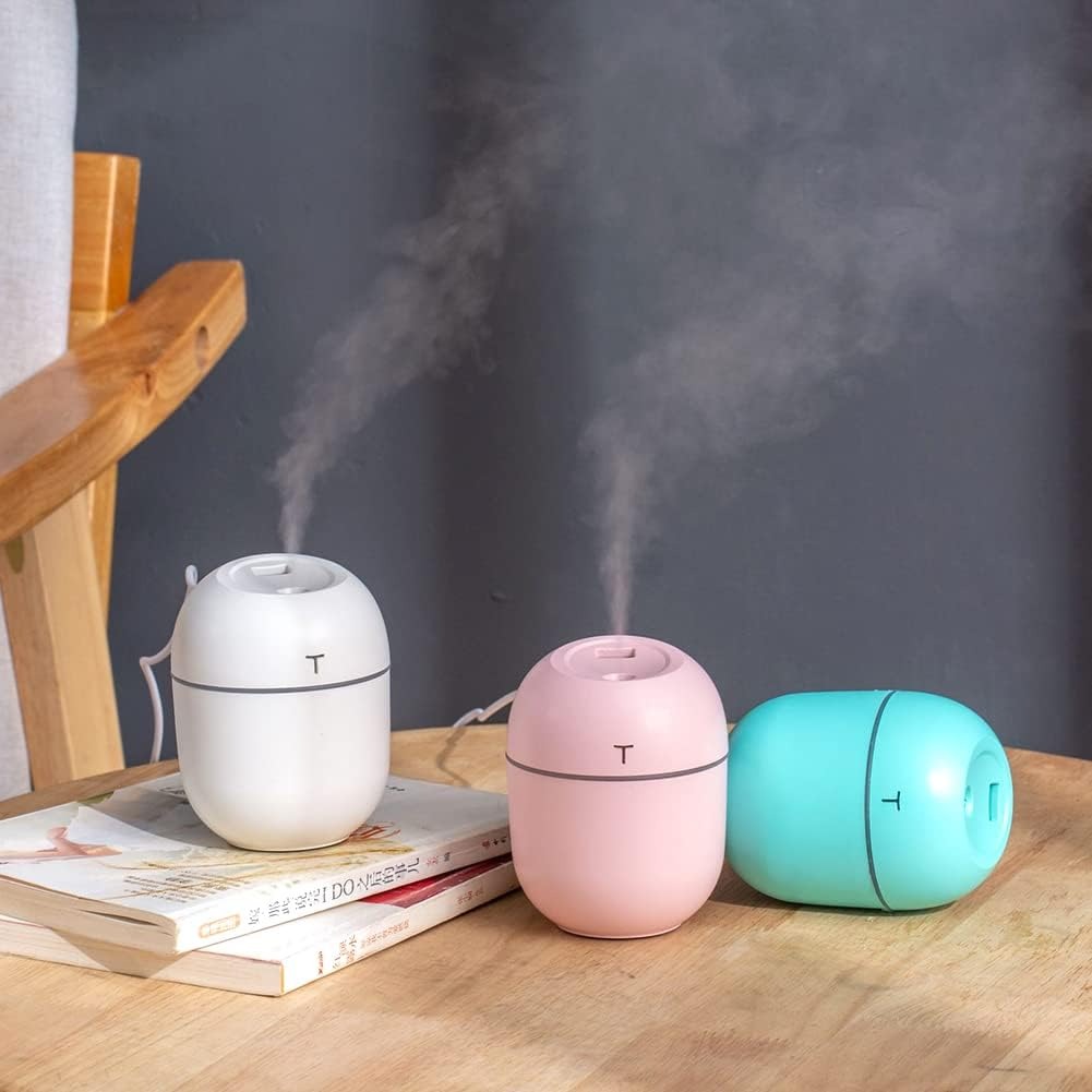 200Ml Mini Humidifier Portable Small Cool Mist Humidifier USB Personal Desktop Vaporizer Night Light Function