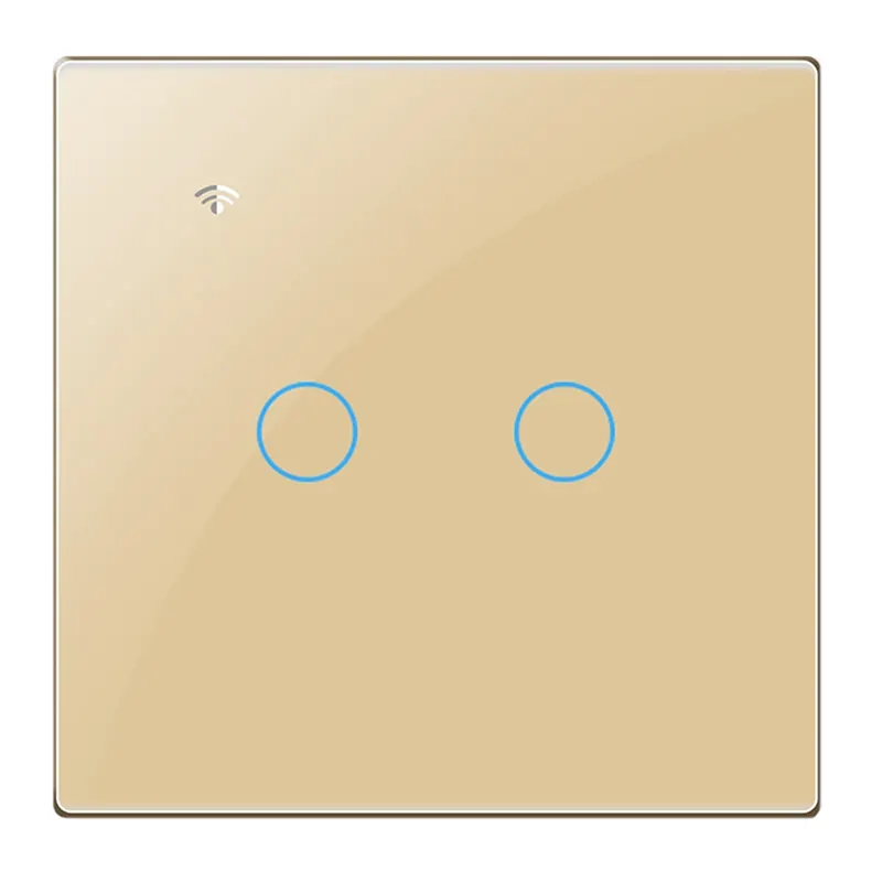 Tuya Zigbee Smart Switch Intelligent Control Switch Zero Fire Line 2 Switch Gold