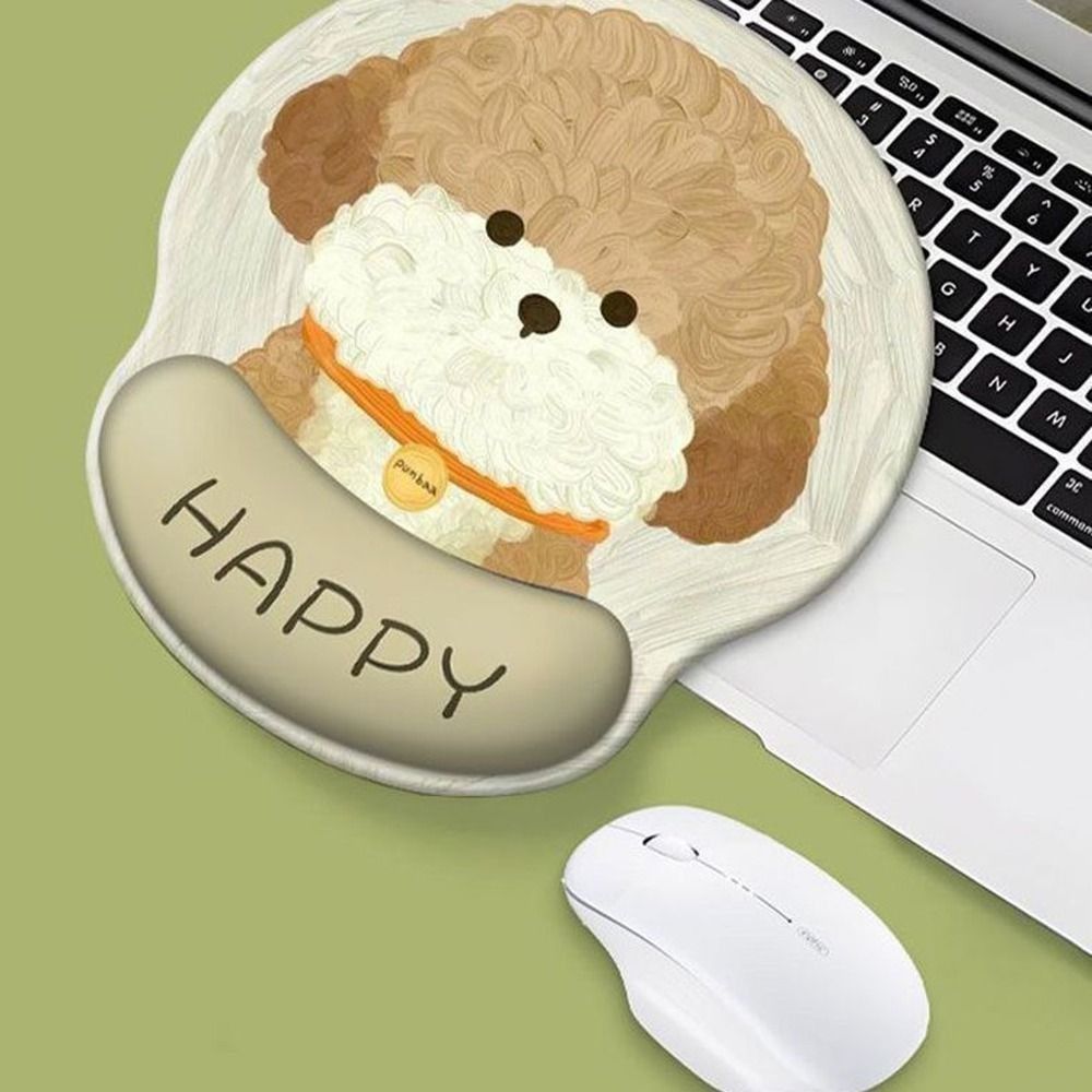Cute Cartoon Mouse Pad with Wrist Rest Anti-Slip Rubber Puppy Mouse Pad Cute HD Printing Wrist Rest Pad Laptop Accessory