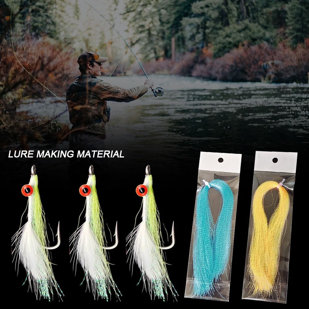 High Quality Flash Fly Tying Materials screw Steel Lead Jig Head Hook Holographic Tinsel Squirmy Fishing Tackle Lure Making Material