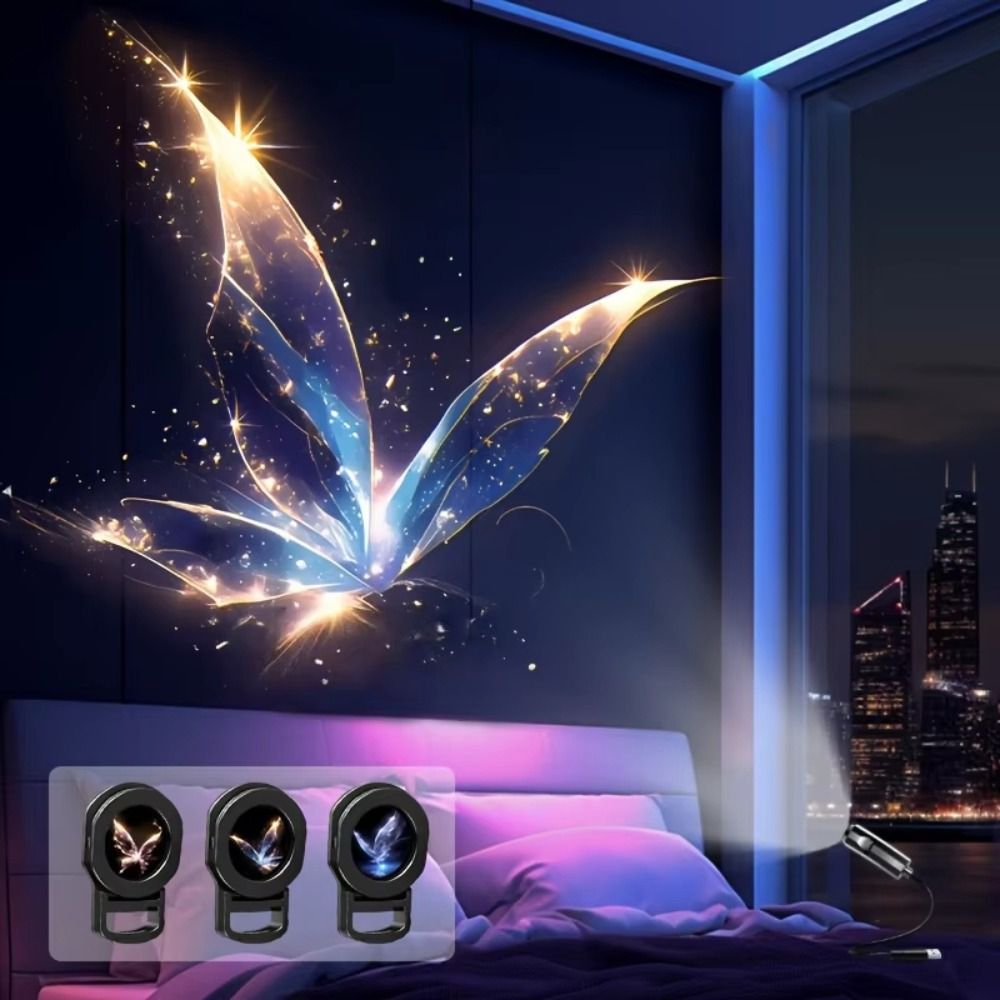 Birthday Gift Adjustable Patterns LED Projector Light Whale Portable Design Projection Night Light Starfish Butterfly Marine Projection Lamp Background Projector
