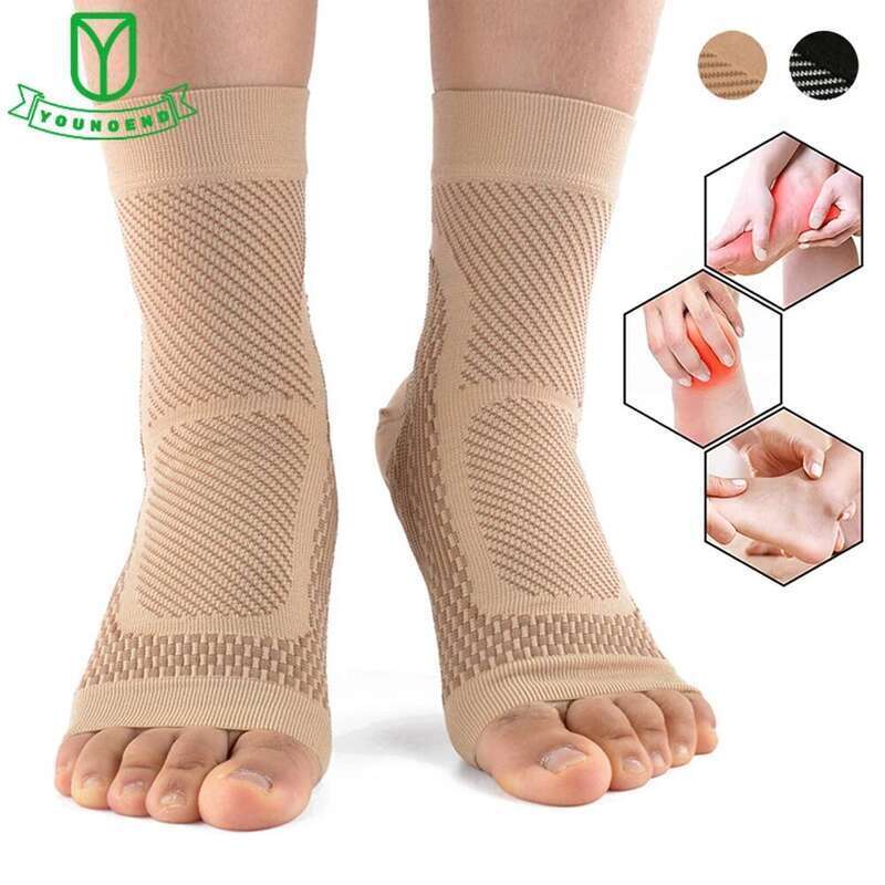 1Pair Plantar Fasciitis Socks Sleeves 30-40mmHg Compression Sock for Ankle Support, Injury Recovery, Eases Swelling Women Men