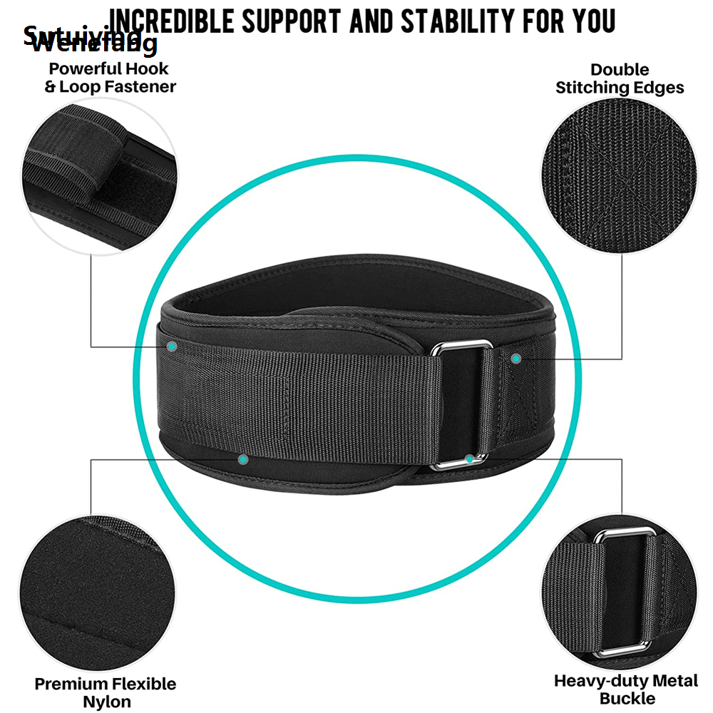 Wenefang Sutuiying 1Pcs Gym Weightlifting Belt Adjustable Waist Back Support Squat Profesional New style Dumbbell Barbell Deadlifts Training Fitness(Black and Blue)