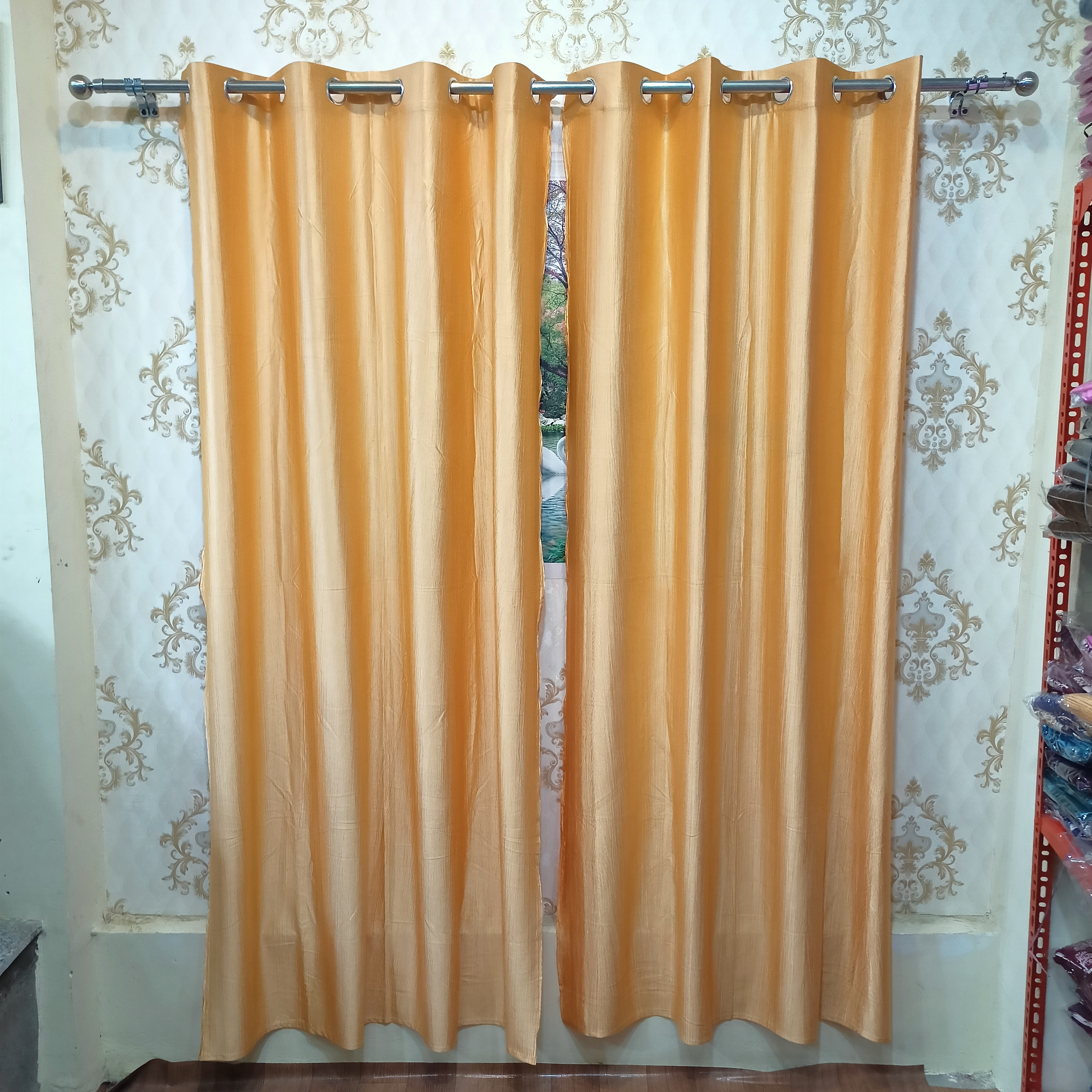 Silk Curtain For Door and Window (Size 4X6.5 Feet) 1 Piece