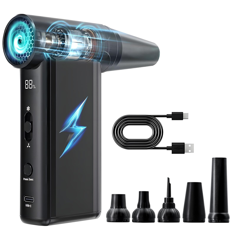 Mini Fan, 130000RPM Compressed Air Duster, Powerful Cordless Blower for Electronics and Home Appliance Cleaning