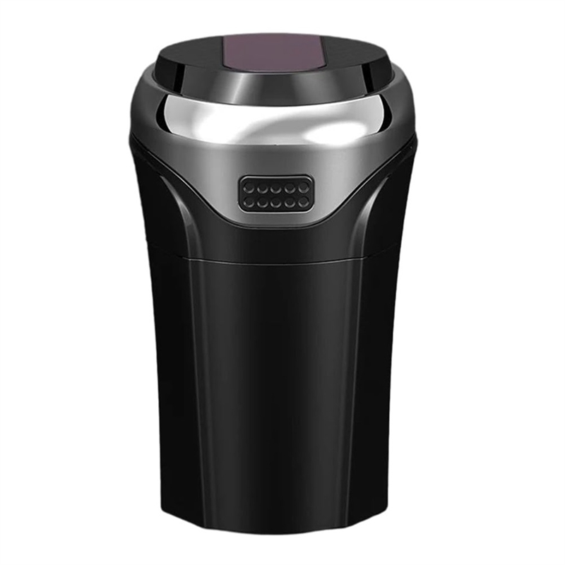 Mini Car Ashtray, Car Ash Tray Trash Can, Detachable USB Rechargeable Lighter with LED Light