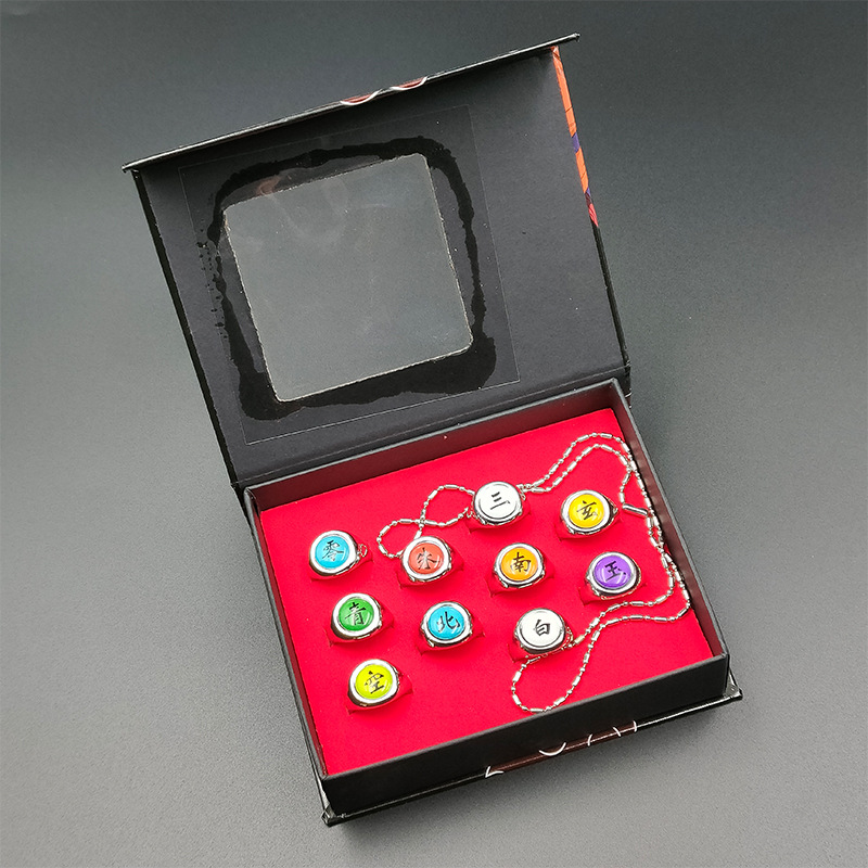 [ New ] Sharingan Ninja Set Rings Xiao Organization Itachi uchiha Sasuke Ring Zhu Naruto Programmatic Necklace