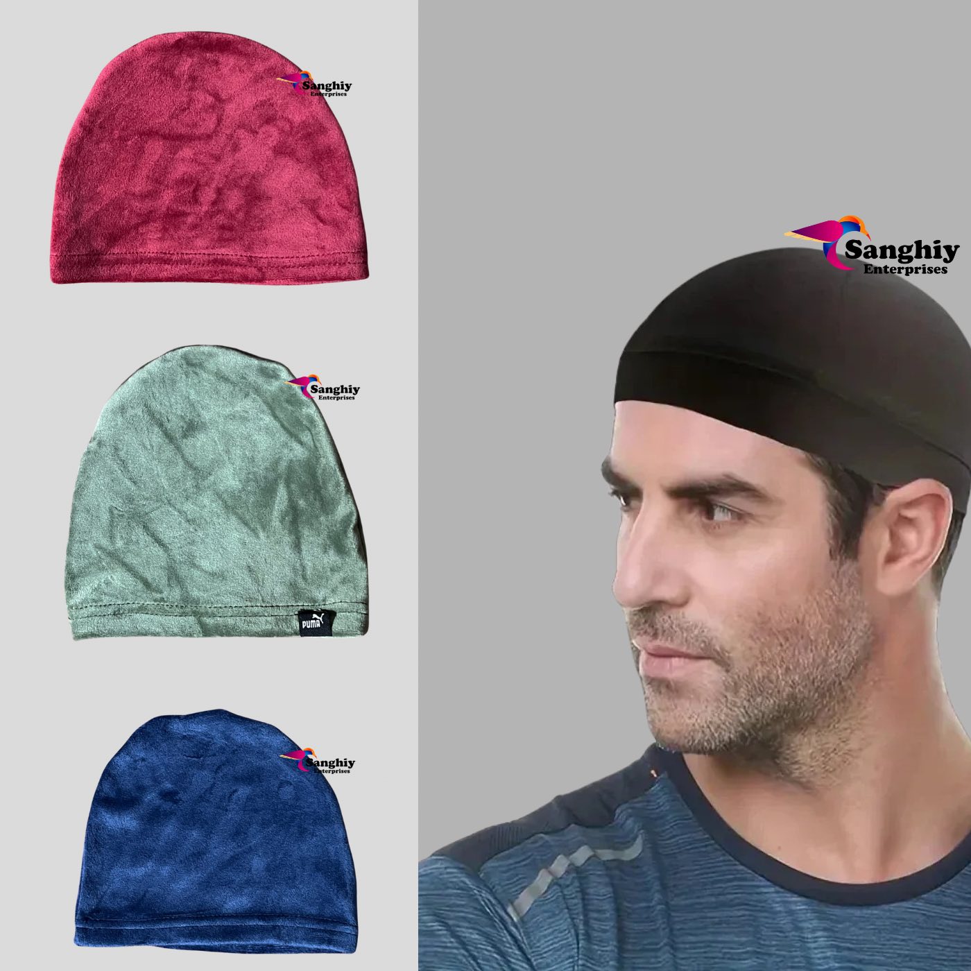 Waves Caps Men Skull Caps Sweat Wicking Beanie Cooling Cap Stretchy Helmet Liner Hard Hats Multifunctional Sport Headwear Elastic Running Hat for 360 540 720 Cycling Motorcycle Black, Black, Medium-Large