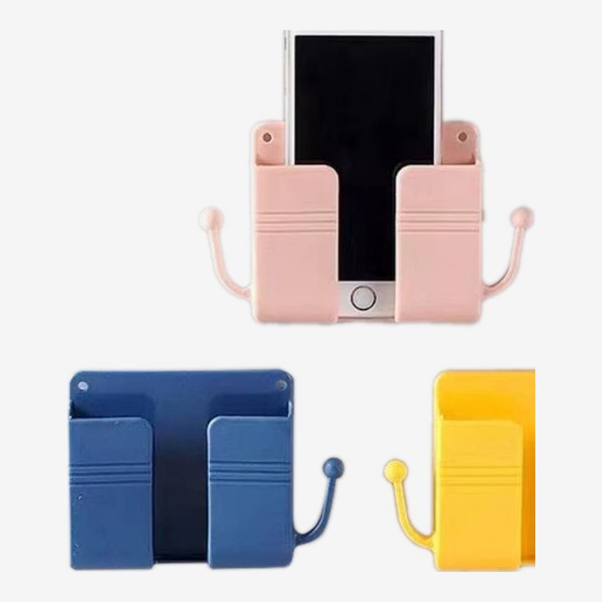 Stand Phone Holder Wall Mounted Mobile Charging Stand Plug Storage Box Multiful