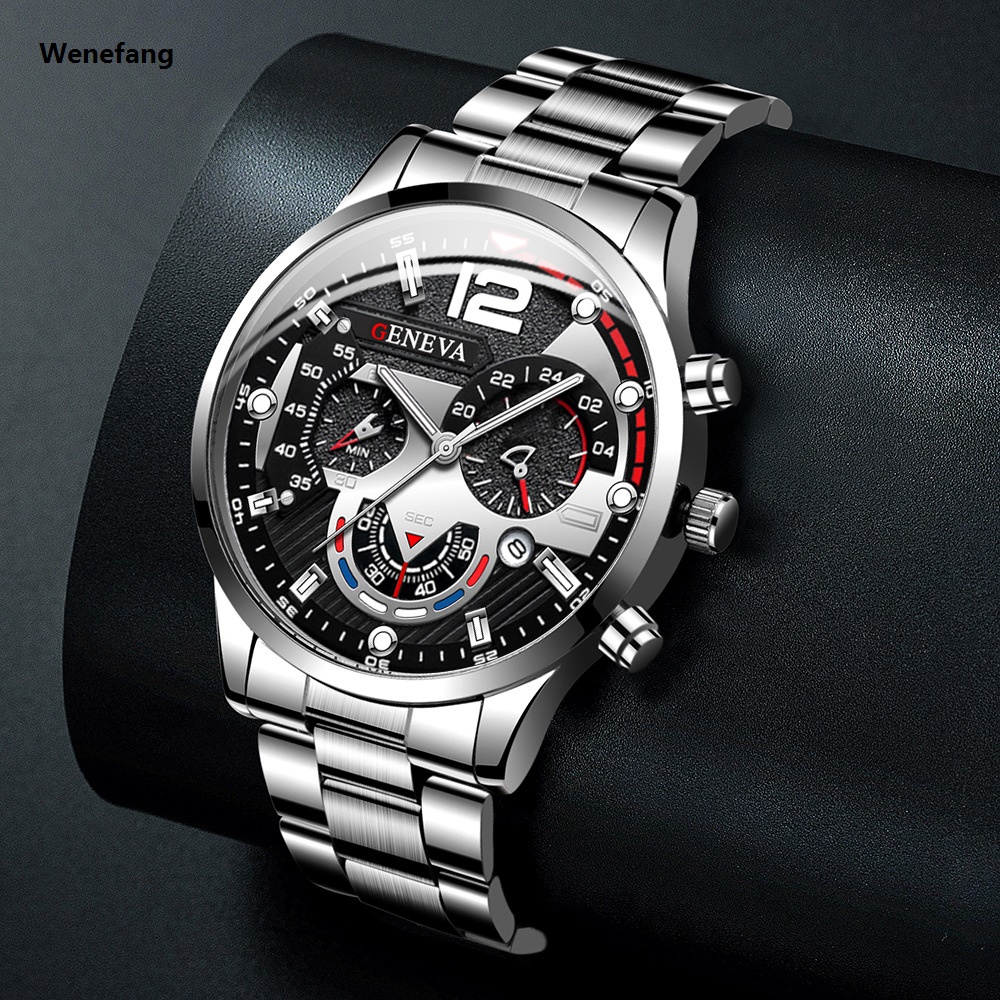 Wenefang 2PCS/Set Fashion Men Business Watches Big Dial Mens Analog Quartz 2025 Watch Bracelet Set Relogio Masculino Reloj Hombre（Without Box）