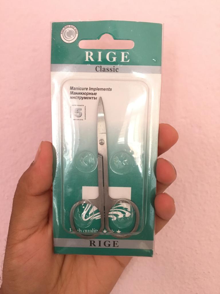 Rige Classic Professional Stainless Steel Nose Hair Trimmer, Curved Eyebrows Scissors and Men Mustache Beard Trimmer