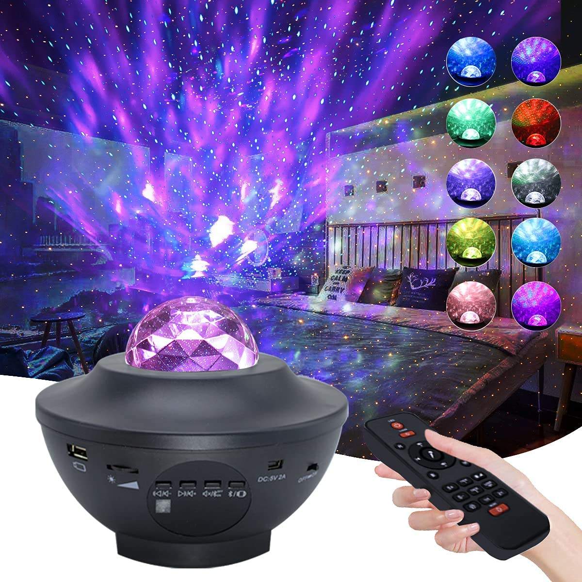 Starry Night Light Projector With Bluetooth Speaker Starry Projector Galaxy Night Light With Music Speaker