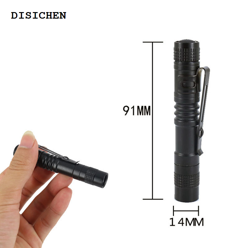 DISICHEN High Quality Anjoet 1 Model Mini portable Small penholder Led Flashlight Night Walking lighting Car Maintenance work Torch Aluminum alloy AAA