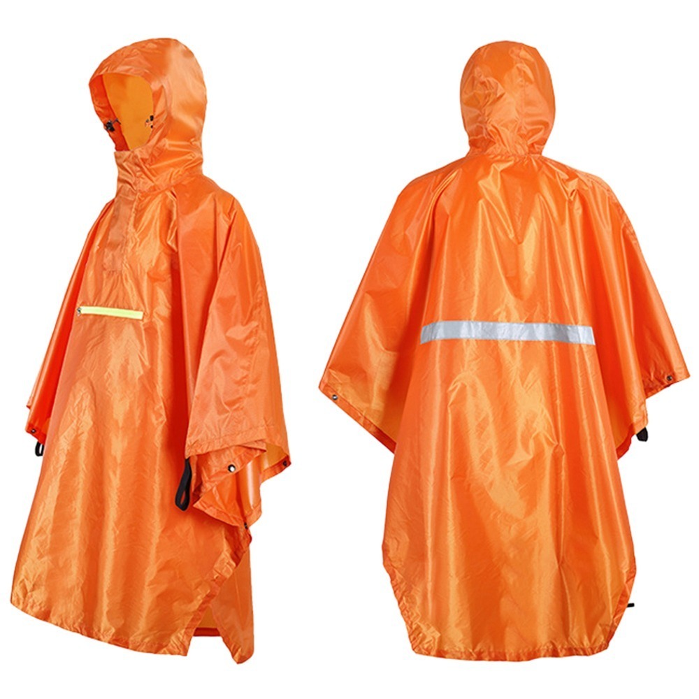Durable With Reflective Strip Raincoat Compact Lightweight Waterproof Rainwear One Size Poncho Hiking