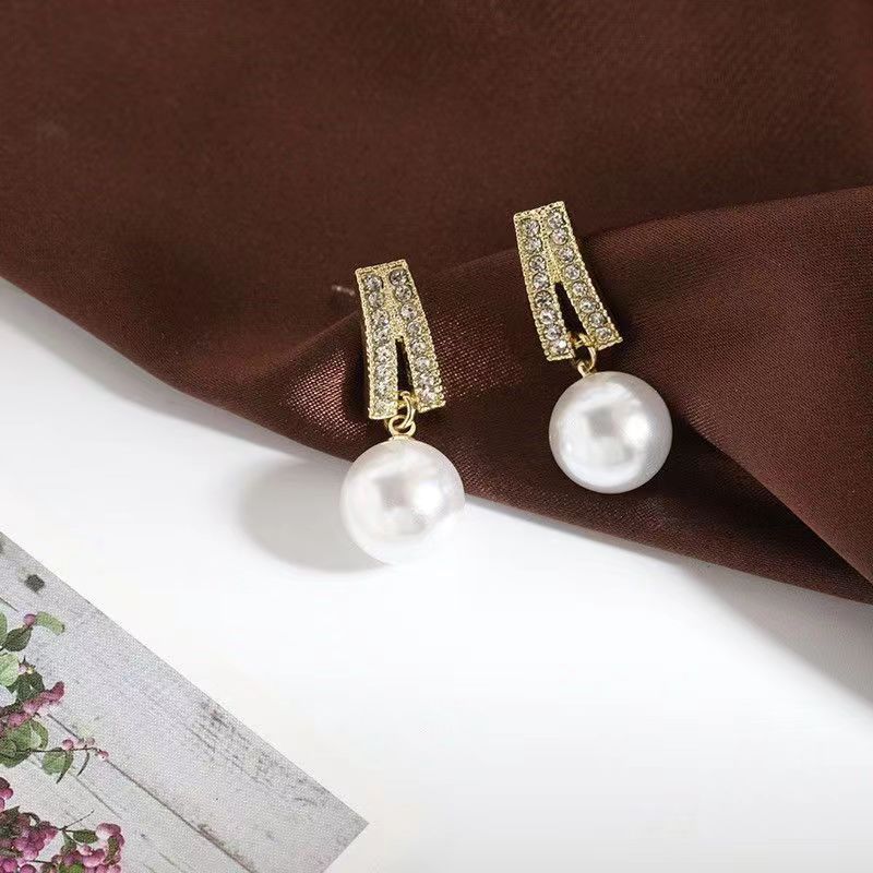 quality】S925 Silver Pin Pearl Earrings Women's Super Fairy Earrings 2024 New Fashionable Simple