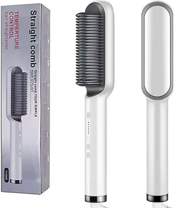 Electric Hair Straightener Comb 2-in-1 Hair Straight & Curly Styling Tool