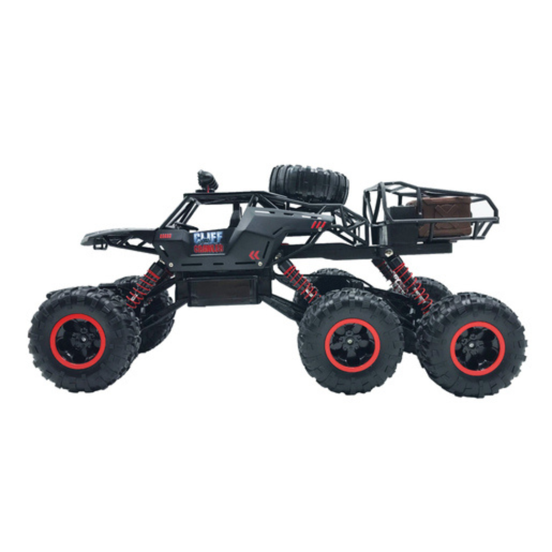 4*4 RC Monster Truck With 6 Wheels & Realistic Fire | 6-Wheel RC Off-Road Rock Crawler Truck - High-Power Remote Control Monster Vehicle