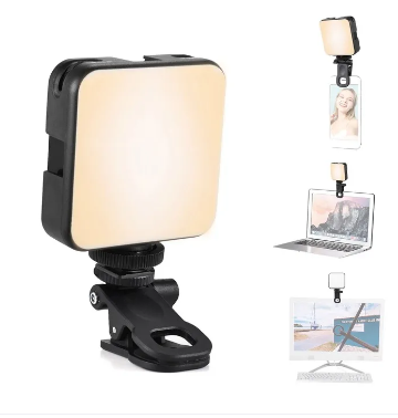 2 in 1 Features 64 LED Rechargeable Selfie Light -5 Lighting mode phone ring light mini portable clip on Fill Lights for iPhone, Cell phone, Laptop, TikTok, Selfie, Video Conference, Camera