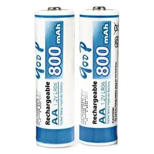 Goop AA 800mAh Rechargeable Battery (Ni-MH, 1.2V) - 1 Pair, Long Life, Eco-Friendly Power for Cameras, Remotes, Toys