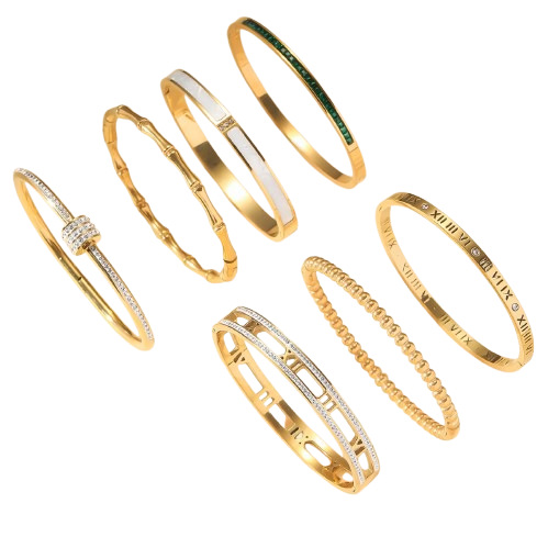 【Special offer】Bracelet Women's Stainless Steel Small Waist Zircon Elegant Fashion Zircon Titanium Steel Bracelet Bracelet