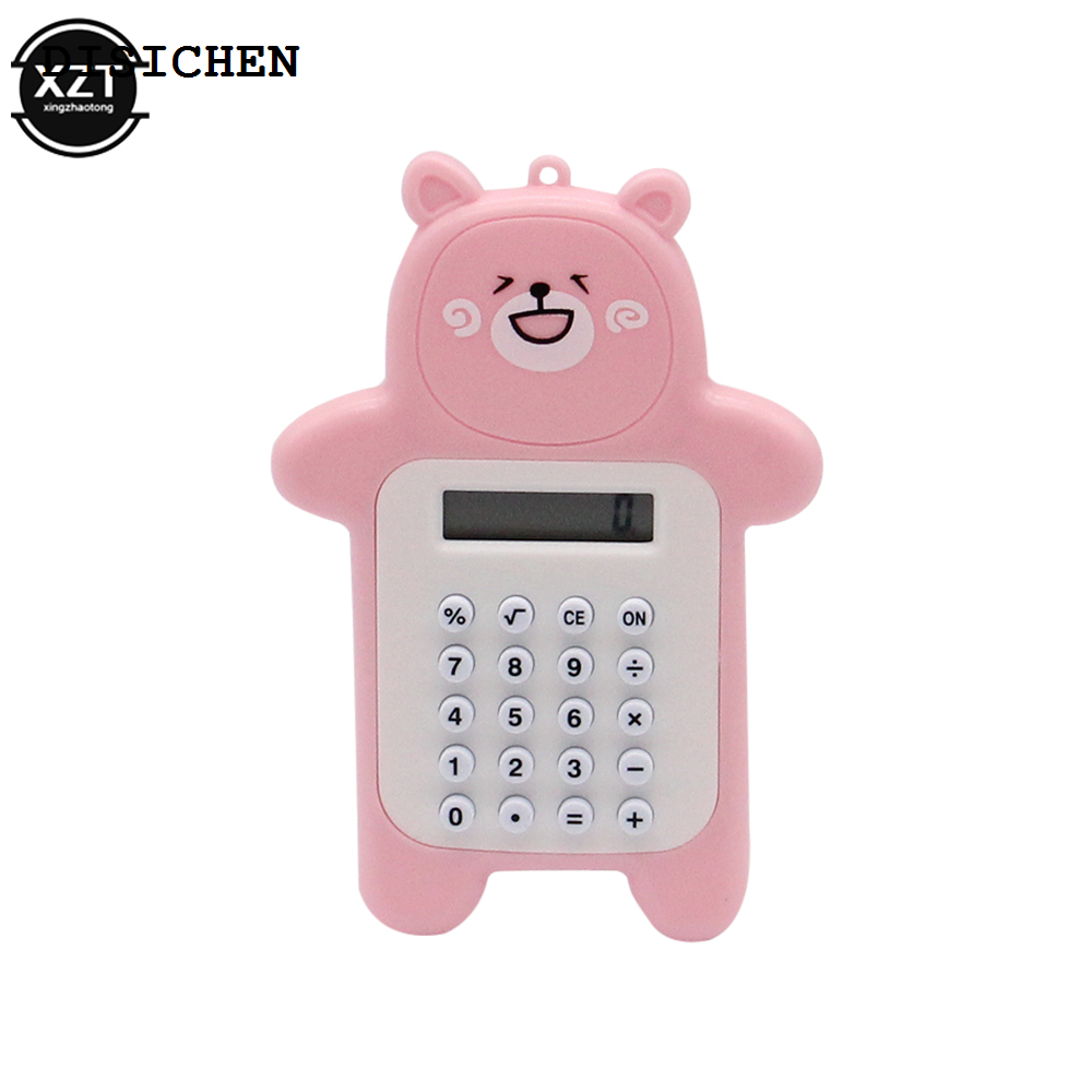 DISICHEN New style Portable Mini Calculator Pocket Size 8 Digit Display Cartoon Thin Button Cute Calculator Children's School Supplies