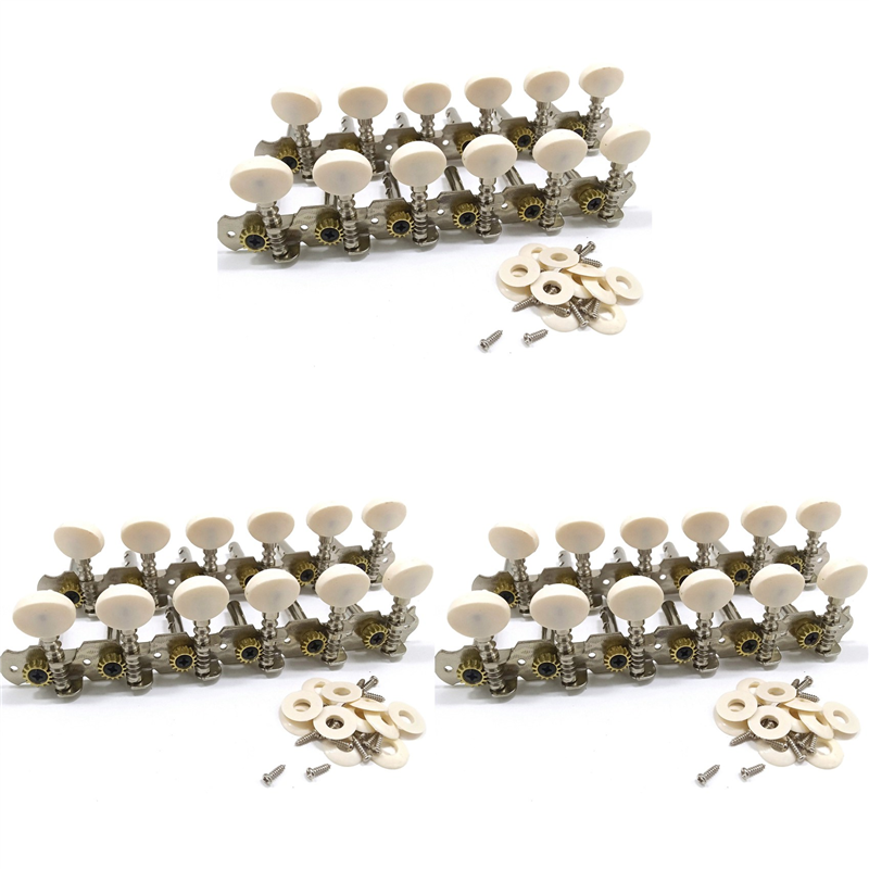 ZOROOM 3X 12 Strings Acoustic Guitar Tuning Pegs Chrome Plated Machine Heads 6L 6R Acoustic Guitar Instruments Accessory Part