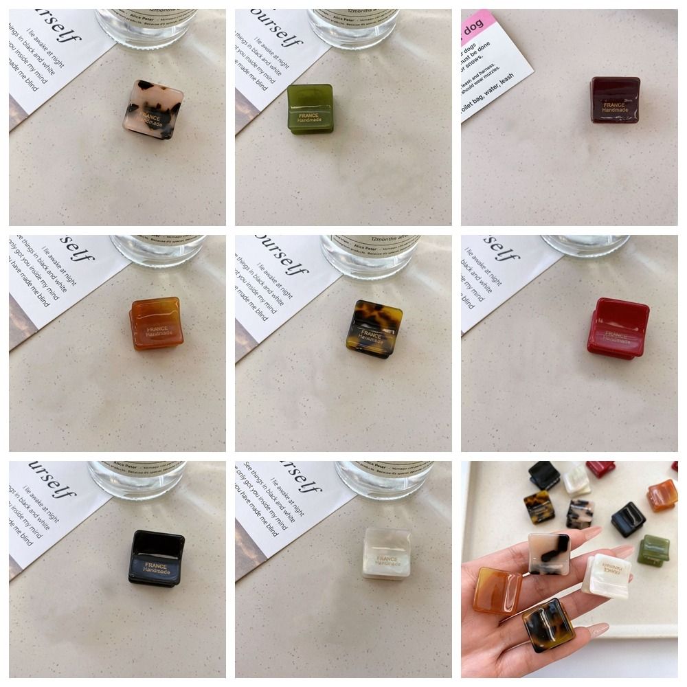 Japanese Mini Hair Claw Square Y2K Acetate Hair Clips Barrettes High Ponytail Clip Women