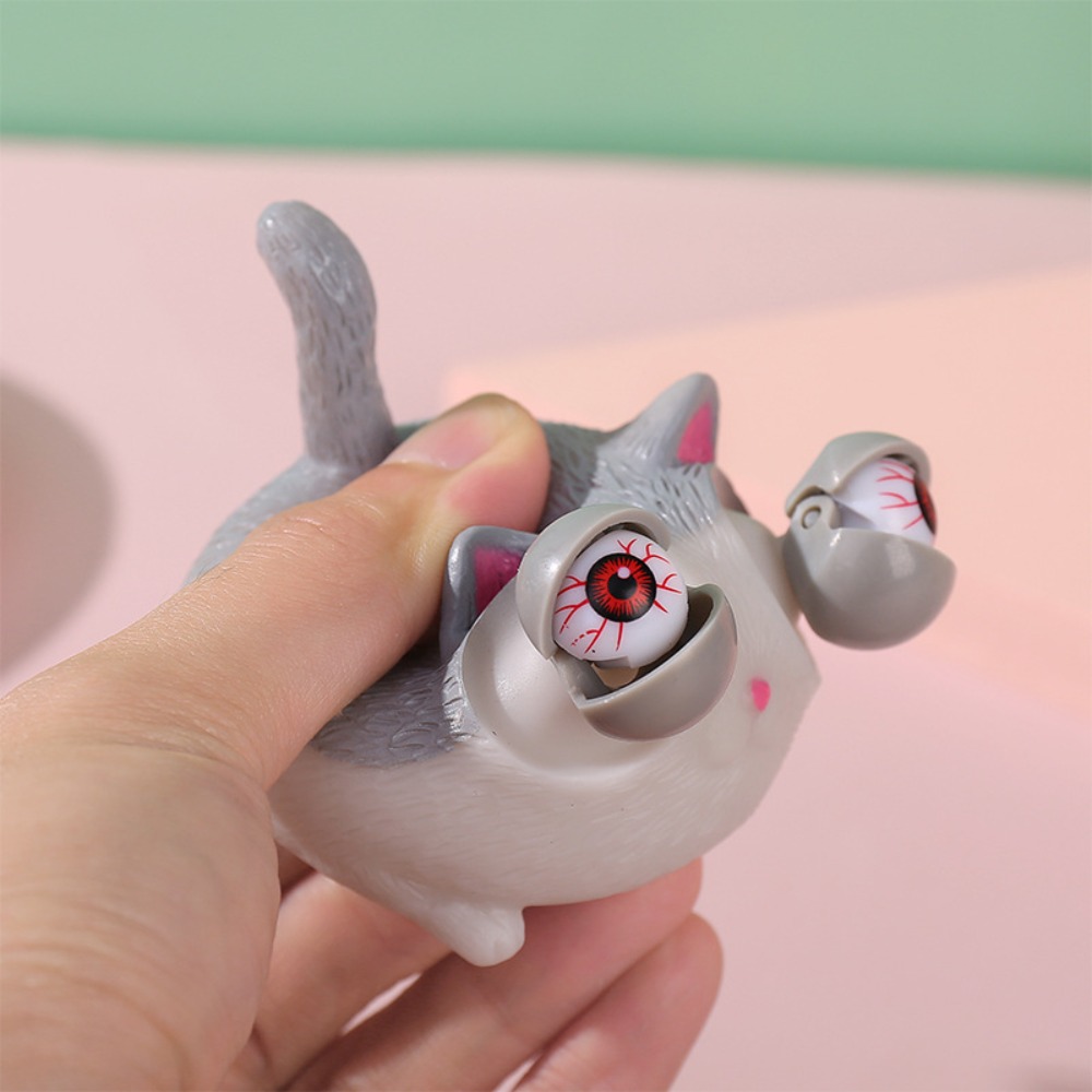 Cute Tricky Creative Decompression Ball Cat Squeeze Exquisite Gift Burst Eye Cat Animal Vent Burst Eye Cat Cat Vent Ball Squeezing Sensory Soft Squeeze