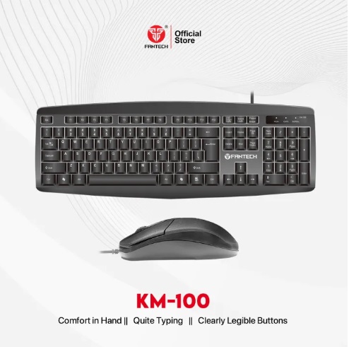 Fantech Km-100 Keyboard Mouse Combo | High Speed Responsive Wired Keyboard & Mouse Combo