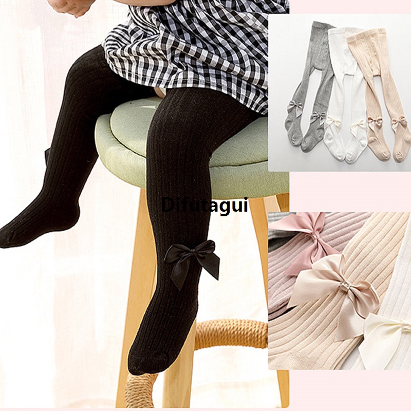 Difutagui Girls Tights Cute Bowknot Pink Pantyhose Children Summer Breathable Portable Baby Girl Tights Kid Black Stockings Sweety Pant