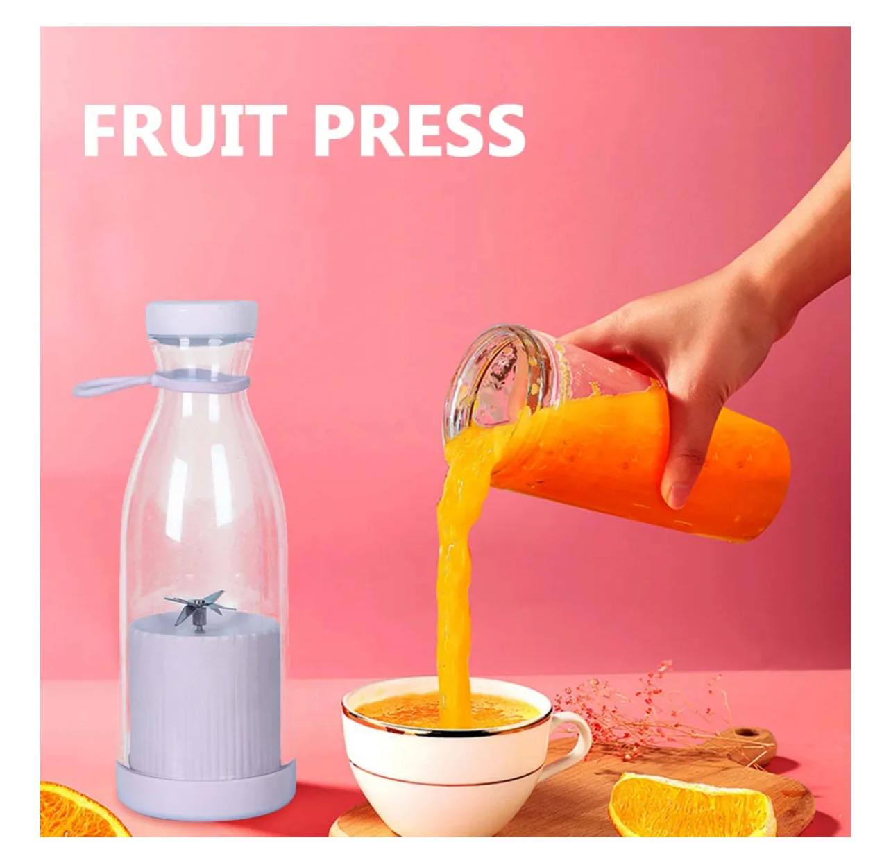 Travel Portable Fresh Juice Blender Bottle For Milkshake Whole Fruit Juicer And Blender-420Ml