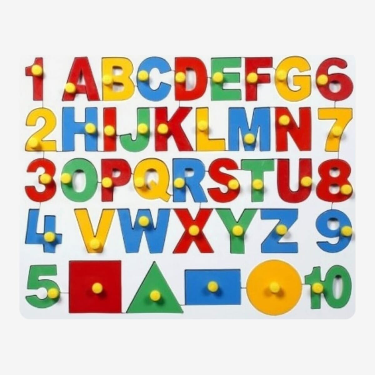 Little Genius Wooden English Alphabet - Uppercase With Numbers And Shape AL-47