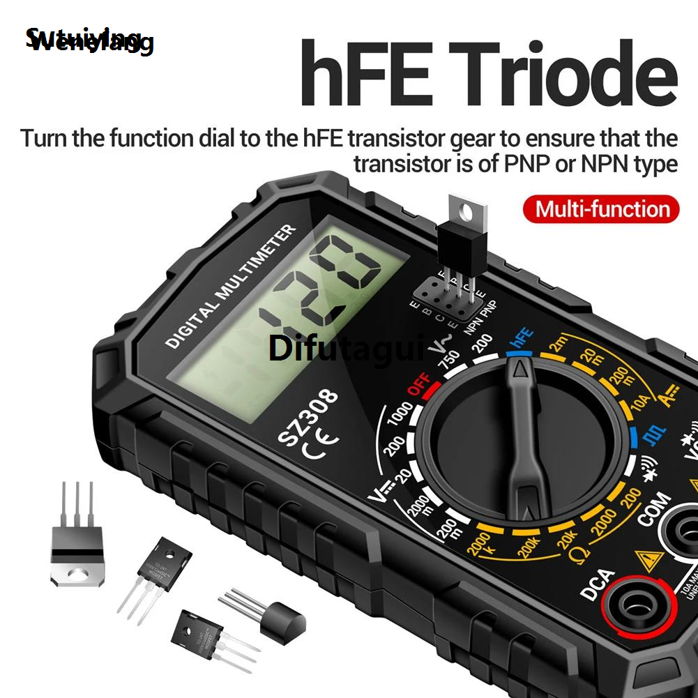Wenefang Sutuiying ANENG SZ308 Multimeter 1999 Counts LCD High Precision Digital Bargain price Meter New AC/DC Voltmeter Ammeter Resistance Meter HFE Triode Buzzer