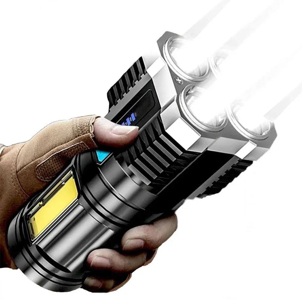 Fifty percent discount 4 Led Mini Rechargeable High Lumens Torch Long Range Powerful Camping Taschenlampe Linterna Flashlights