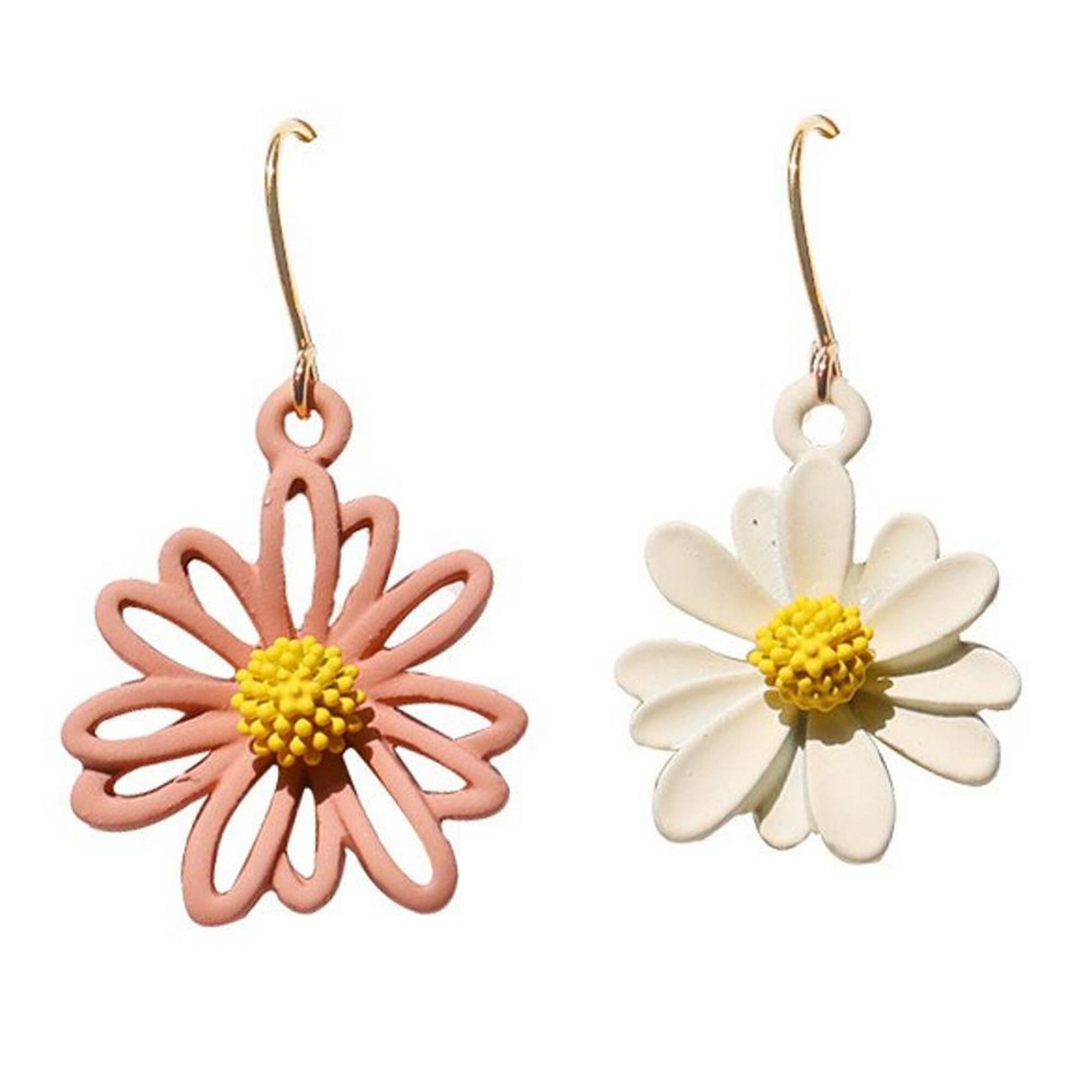 Enacolor 2023 New Summer Asymmetric Flowers Drop Earrings for