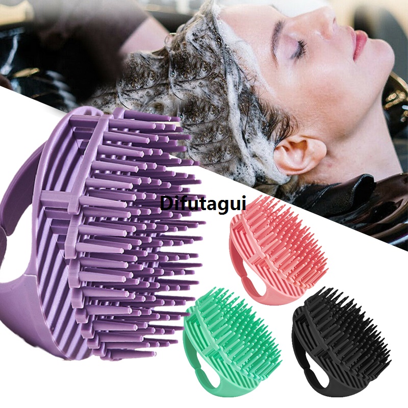 Difutagui Hair Comb Shampoo Scrubber Washing Magic Demelant Brush Silicone Portable Bristles Clean Hairbrush Scalp Massager Barber Hair Accessories
