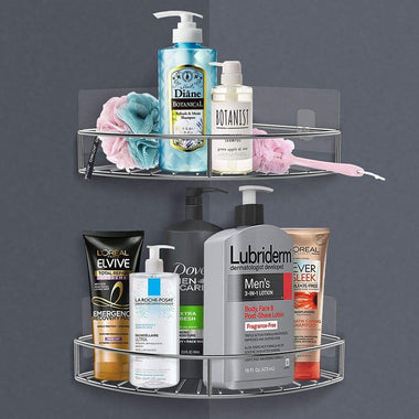 1Pc Self-Adhesive Metal Bathroom Corner Rack Stainless Steel Shelf Organizer Best Price