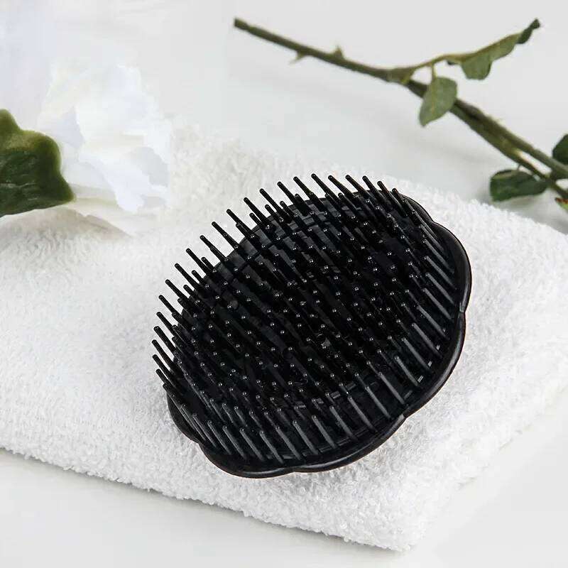 1pcs Black Massagers Round Comb Women Men Scalp Shower Wash Clean Hair Tool Brush