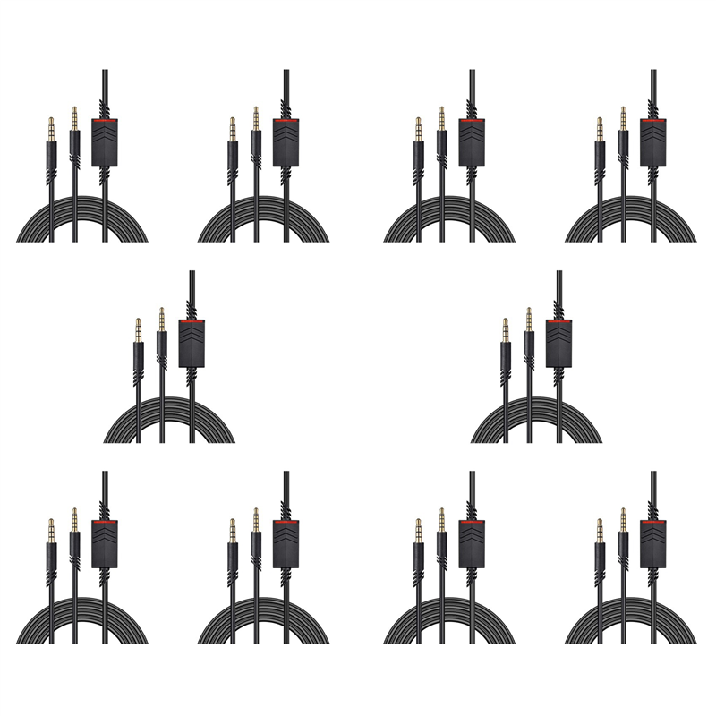10X Replacement Headset Cable, 2.0M Inline Mute Cable Cord for Gaming Headsets Controller Headphone