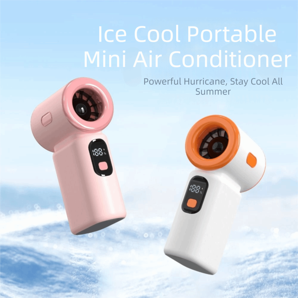 Power Digital Display Mini Handheld Fan 100-speed Electric Fan High-speed Fan Turbo Power Small Size Pocket Fan 100-speed