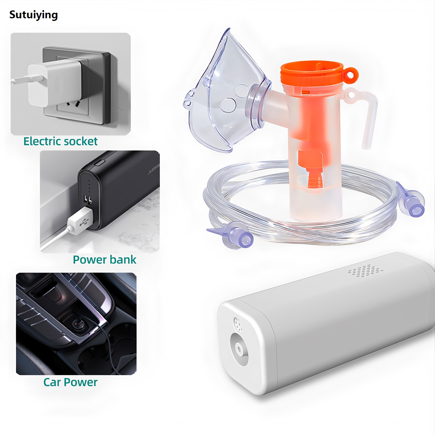 Sutuiying Smart Health Medical Nebulizer Machine for Adults Kids Portable Inhaler Asthma Nebulizador Atomizer with Accessory