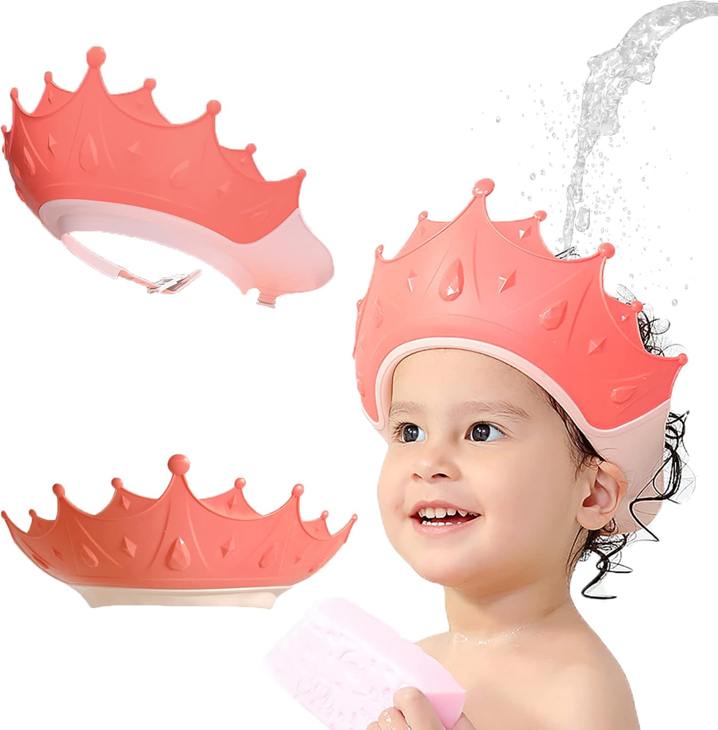 Baby Shower Cap Hat Safe Shampoo Shower Bathing Protection Soft Adjustable Bath Head Cap Visor for Washing Hair Head Eye Ear