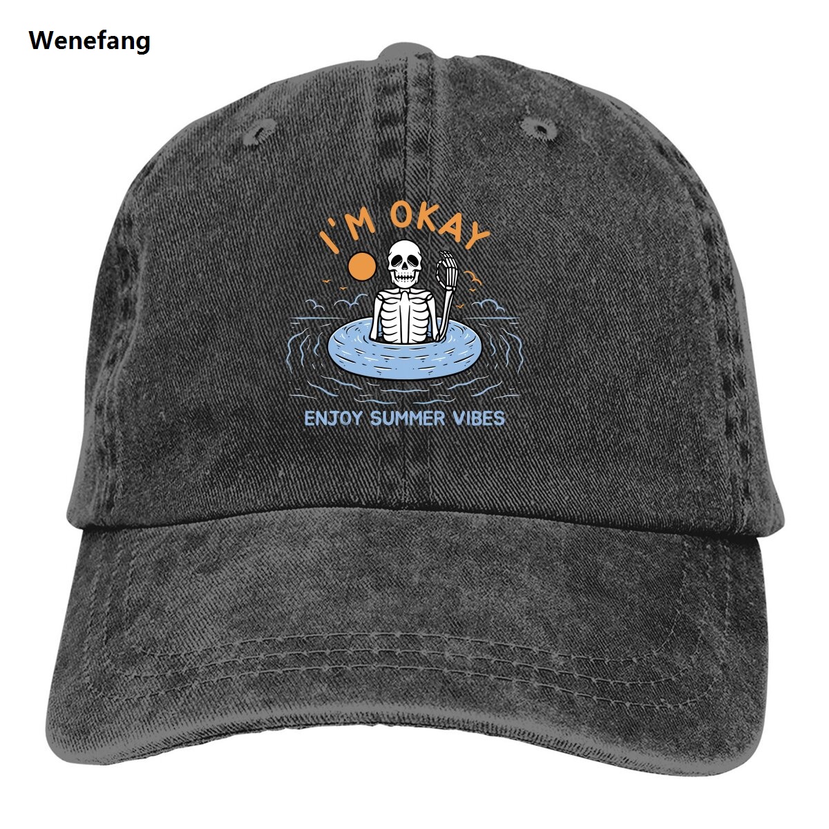 Wenefang Skull Swimming in Summer Baseball Cap Men Hats Women Visor Protection Snapback Swim Caps