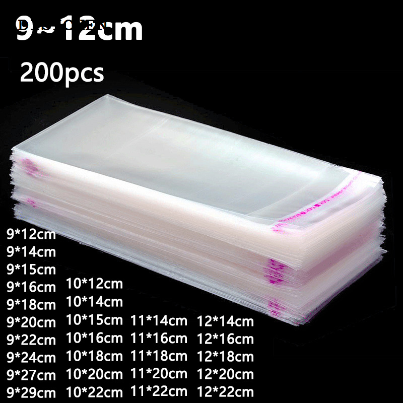 DISICHEN Fifty percent discount 200pcs Transparent Self-adhesive Bags For Jewelry Accessories Gift Packaging Wedding Candy Decoration Cellophane Storage Bag