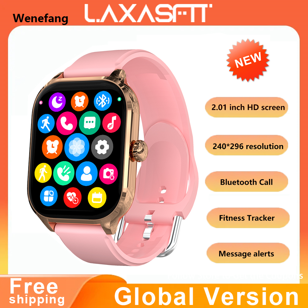 Wenefang LAXASFIT 2024 New Fashion Smart Watch Heart Rate Monitor Sports Bargain price Fitness Watch Waterproof Voice Call Smart Watch for Android IOS