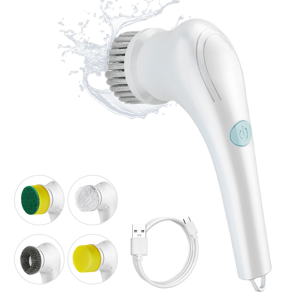 Electric Spin Scrubber Multifunctional Cleaning Brush with 5 Heads Cordless Handheld for Kitchen Bathroom Wall Window Tile Floor Bathtub Car Cleaning